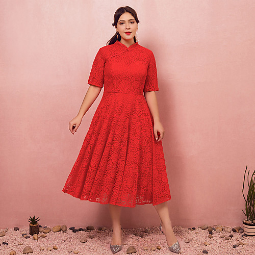 A-Line Chinese Style Engagement Cocktail Party Dress High Neck Half Sleeve Tea Length Lace Satin with Buttons 2021
A-Line Chinese Style Engagement Cocktail Party Dress High Neck Half Sleeve Tea Length Lace Satin with Buttons 2021