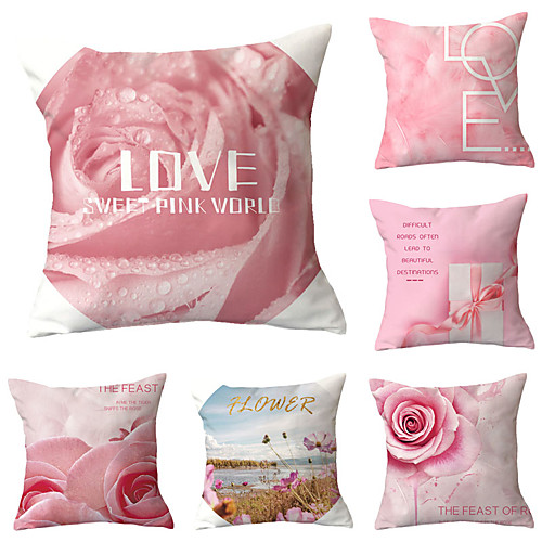 Set of 6 Polyester Pillow Cover, Floral Print Letter & Number Simple Classic Square Traditional Classic Throw Pillow
Set of 6 Polyester Pillow Cover, Floral Print Letter & Number Simple Classic Square Traditional Classic Throw Pillow