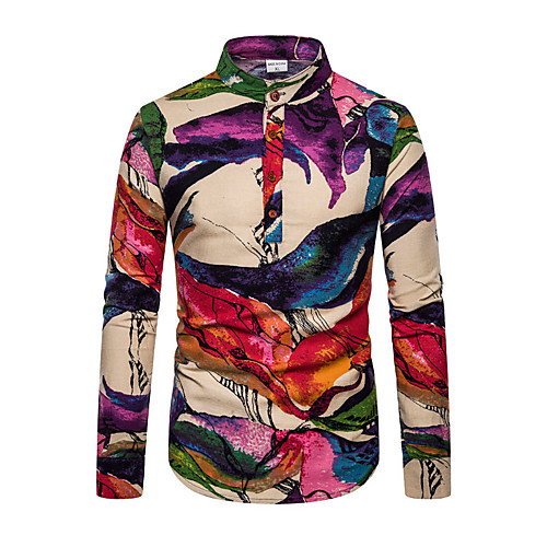 Men's Geometric Color Block Print Shirt - Cotton Basic Daily Rainbow / Long Sleeve
Men's Geometric Color Block Print Shirt - Cotton Basic Daily Rainbow / Long Sleeve