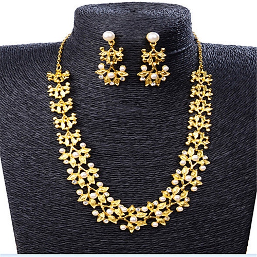 Women's Jewelry Set Classic Flower Stylish Imitation Pearl Gold Plated Earrings Jewelry Gold For Party Evening Gift Festival 1 set
Women's Jewelry Set Classic Flower Stylish Imitation Pearl Gold Plated Earrings Jewelry Gold For Party Evening Gift Festival 1 set