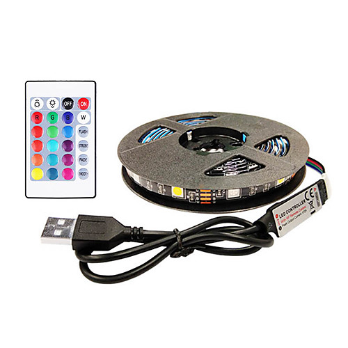 3m Flexible LED Strip Lights RGB Tiktok Lights TV Background Lights 90 LEDs SMD5050 10mm 1 24Keys Remote Controller 1 set Multi Color Waterproof USB Self-adhesive 5 V
3m Flexible LED Strip Lights RGB Tiktok Lights TV Background Lights 90 LEDs SMD5050 10mm 1 24Keys Remote Controller 1 set Multi Color Waterproof USB Self-adhesive 5 V