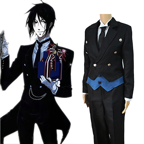 

Inspired by Black Butler Sebastian Michaelis Anime Cosplay Costumes Japanese Cosplay Suits Solid Colored Long Sleeve Vest Shirt Pants For Men's Women's / Tuxedo / Tie / Necklace / Gloves / Badge