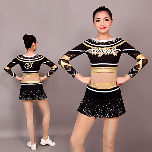 Cheerleader Costume Uniform Women's Girls' Kids Skirt Spandex High Elasticity Handmade Long Sleeve Competition Dance Rhythmic Gymnastics Gymnastics Black
Cheerleader Costume Uniform Women's Girls' Kids Skirt Spandex High Elasticity Handmade Long Sleeve Competition Dance Rhythmic Gymnastics Gymnastics Black