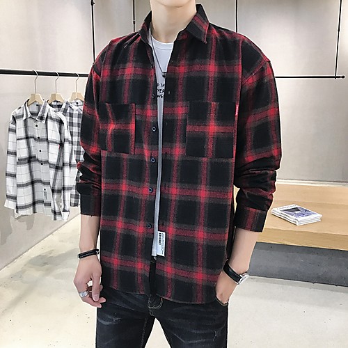 Men's Shirt Striped Check Geometric Print Long Sleeve Daily Tops Vintage Streetwear White Black Red
Men's Shirt Striped Check Geometric Print Long Sleeve Daily Tops Vintage Streetwear White Black Red