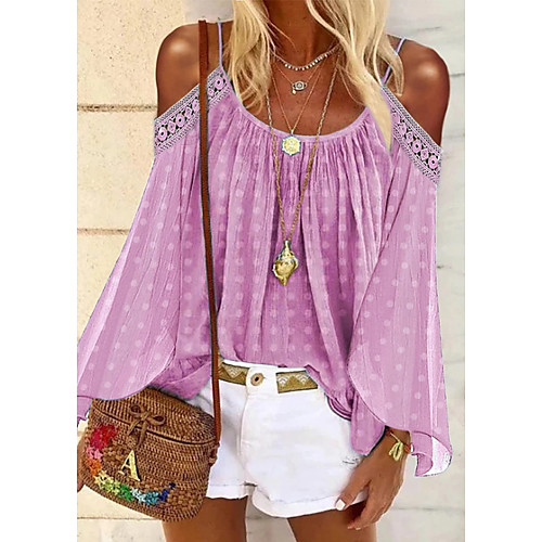 Women's Polka Dot Loose Blouse Daily Strap Purple / Blushing Pink / Light Green / Light Blue
Women's Polka Dot Loose Blouse Daily Strap Purple / Blushing Pink / Light Green / Light Blue