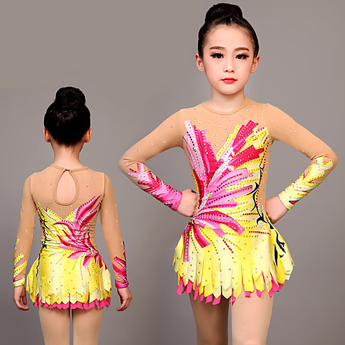 Rhythmic Gymnastics Leotards Artistic Gymnastics Leotards Women's Girls' Leotard Yellow Spandex High Elasticity Handmade Jeweled Diamond Look Long Sleeve Competition Dance Rhythmic Gymnastics
Rhythmic Gymnastics Leotards Artistic Gymnastics Leotards Women's Girls' Leotard Yellow Spandex High Elasticity Handmade Jeweled Diamond Look Long Sleeve Competition Dance Rhythmic Gymnastics