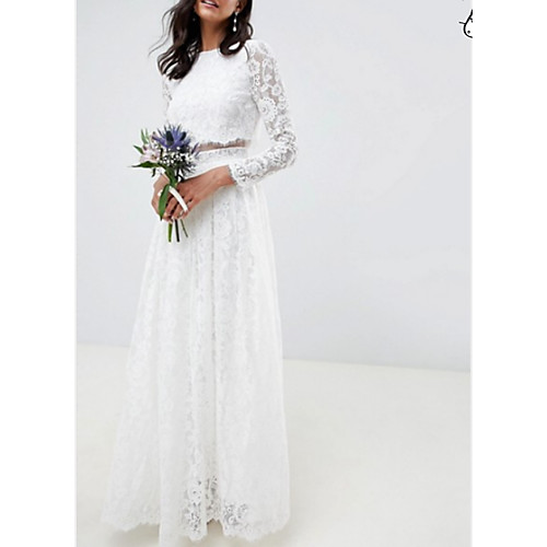 Two Piece A-Line Wedding Dresses Jewel Neck Floor Length Lace Polyester Long Sleeve Casual Boho Plus Size with Draping 2021
Two Piece A-Line Wedding Dresses Jewel Neck Floor Length Lace Polyester Long Sleeve Casual Boho Plus Size with Draping 2021