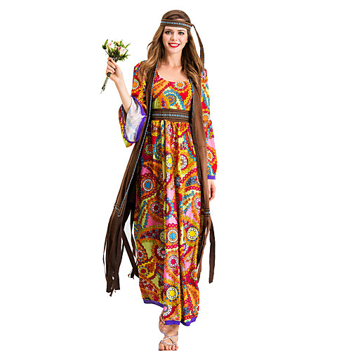 Hippie Diva Disco 1980s Vacation Dress Dress Outfits Vest Headwear Women's Costume Yellow Vintage Cosplay Party Long Sleeve
Hippie Diva Disco 1980s Vacation Dress Dress Outfits Vest Headwear Women's Costume Yellow Vintage Cosplay Party Long Sleeve
