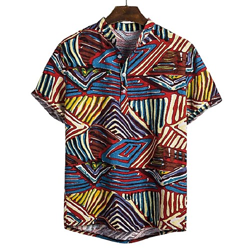 Men's Shirt Geometric Abstract Print Short Sleeve Daily Tops Basic Elegant Rainbow
Men's Shirt Geometric Abstract Print Short Sleeve Daily Tops Basic Elegant Rainbow
