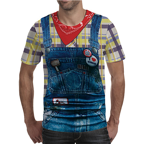 Men's Plus Size Geometric 3D Pleated Print T-shirt Street chic Exaggerated Daily Going out Round Neck Rainbow / Short Sleeve
Men's Plus Size Geometric 3D Pleated Print T-shirt Street chic Exaggerated Daily Going out Round Neck Rainbow / Short Sleeve