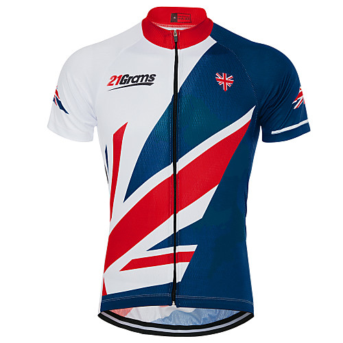 21Grams Men's Short Sleeve Cycling Jersey Sky BlueWhite UK National Flag Bike Top Mountain Bike MTB Road Bike Cycling UV Resistant Breathable Quick Dry Sports Clothing Apparel / Micro-elastic
21Grams Men's Short Sleeve Cycling Jersey Sky BlueWhite UK National Flag Bike Top Mountain Bike MTB Road Bike Cycling UV Resistant Breathable Quick Dry Sports Clothing Apparel / Micro-elastic