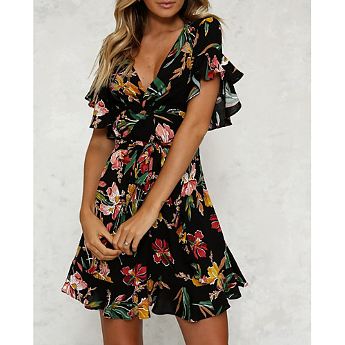 Women's A Line Dress Short Mini Dress Black Beige Short Sleeve Floral Spring & Summer V Neck 2021 S M L XL
Women's A Line Dress Short Mini Dress Black Beige Short Sleeve Floral Spring & Summer V Neck 2021 S M L XL