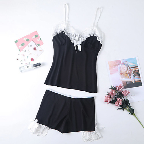 Women's Lace / Backless / Bow Suits Nightwear Color Block Blushing Pink Black S M L
Women's Lace / Backless / Bow Suits Nightwear Color Block Blushing Pink Black S M L