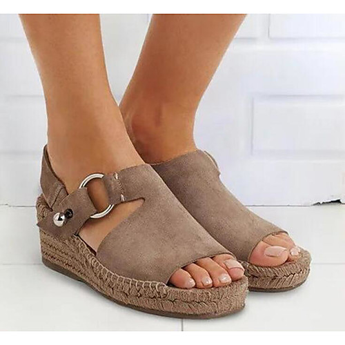 Women's Sandals Wedge Sandals Summer Wedge Heel Round Toe Daily PU Black / Khaki / Beige
Women's Sandals Wedge Sandals Summer Wedge Heel Round Toe Daily PU Black / Khaki / Beige