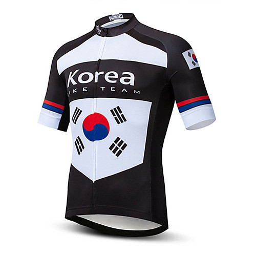 21Grams Men's Short Sleeve Cycling Jersey Black / White Korea National Flag Bike Jersey Top Mountain Bike MTB Road Bike Cycling UV Resistant Breathable Quick Dry Sports Clothing Apparel / Stretchy
21Grams Men's Short Sleeve Cycling Jersey Black / White Korea National Flag Bike Jersey Top Mountain Bike MTB Road Bike Cycling UV Resistant Breathable Quick Dry Sports Clothing Apparel / Stretchy