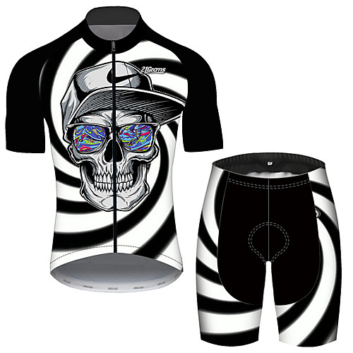 21Grams Men's Short Sleeve Cycling Jersey with Shorts Black / White Stripes Novelty Skull Bike Clothing Suit UV Resistant Breathable 3D Pad Quick Dry Reflective Strips Sports Stripes Mountain Bike
21Grams Men's Short Sleeve Cycling Jersey with Shorts Black / White Stripes Novelty Skull Bike Clothing Suit UV Resistant Breathable 3D Pad Quick Dry Reflective Strips Sports Stripes Mountain Bike