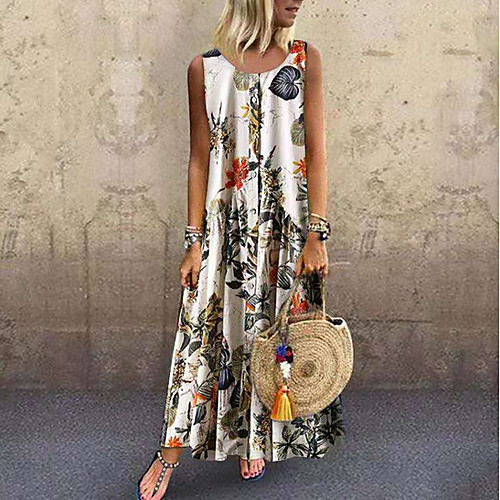 Women's Maxi Shift Dress - Sleeveless Print Strap Loose Blue Blushing Pink Orange S M L XL XXL XXXL XXXXL XXXXXL
Women's Maxi Shift Dress - Sleeveless Print Strap Loose Blue Blushing Pink Orange S M L XL XXL XXXL XXXXL XXXXXL