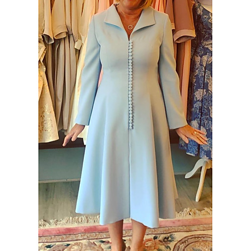 A-Line Mother of the Bride Dress Sweet Queen Anne Ankle Length Satin Long Sleeve with Buttons 2021
A-Line Mother of the Bride Dress Sweet Queen Anne Ankle Length Satin Long Sleeve with Buttons 2021