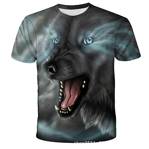 Men's 3D Animal Wolf Print T-shirt Street chic Exaggerated Daily Holiday Round Neck Black / Short Sleeve
Men's 3D Animal Wolf Print T-shirt Street chic Exaggerated Daily Holiday Round Neck Black / Short Sleeve