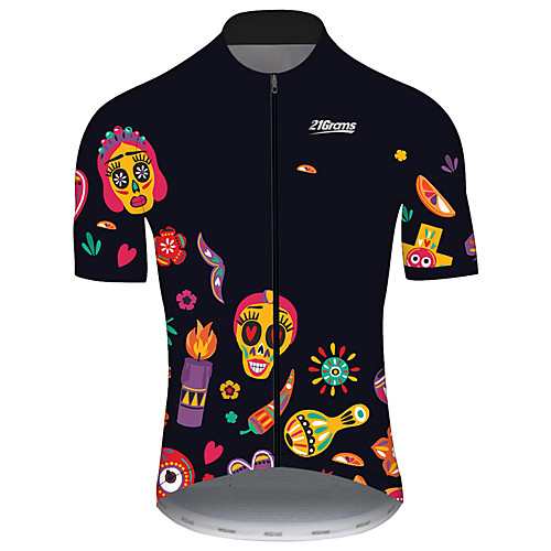 21Grams Men's Short Sleeve Cycling Jersey Spandex Black / Orange Skull Floral Botanical Bike Jersey Top Mountain Bike MTB Road Bike Cycling UV Resistant Breathable Quick Dry Sports Clothing Apparel
21Grams Men's Short Sleeve Cycling Jersey Spandex Black / Orange Skull Floral Botanical Bike Jersey Top Mountain Bike MTB Road Bike Cycling UV Resistant Breathable Quick Dry Sports Clothing Apparel