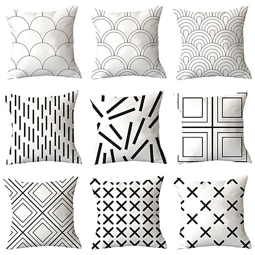 Set of 9 Polyester Pillow Cover, Geometric Geometic Simple Classic Square Traditional Classic Throw Pillow
Set of 9 Polyester Pillow Cover, Geometric Geometic Simple Classic Square Traditional Classic Throw Pillow
