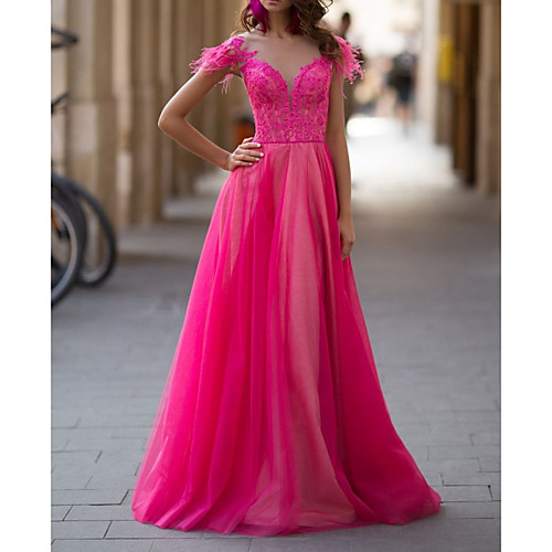 A-Line Luxurious Engagement Prom Dress Illusion Neck Short Sleeve Floor Length Lace Tulle with Tassel 2021
A-Line Luxurious Engagement Prom Dress Illusion Neck Short Sleeve Floor Length Lace Tulle with Tassel 2021