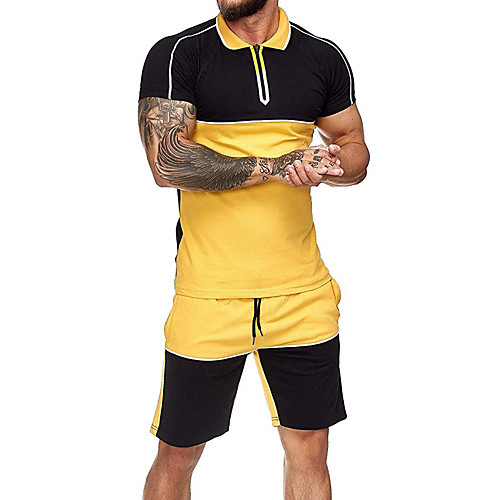 Men's Color Block Slim Set Basic Sports Classic Collar Blue / Red / Yellow / Green / Light Blue / Short Sleeve
Men's Color Block Slim Set Basic Sports Classic Collar Blue / Red / Yellow / Green / Light Blue / Short Sleeve