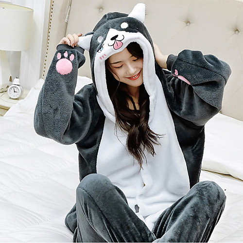 Adults' Kigurumi Pajamas Dog Onesie Pajamas Flannelette Yellow / Gray Cosplay For Men and Women Animal Sleepwear Cartoon Festival / Holiday Costumes
Adults' Kigurumi Pajamas Dog Onesie Pajamas Flannelette Yellow / Gray Cosplay For Men and Women Animal Sleepwear Cartoon Festival / Holiday Costumes