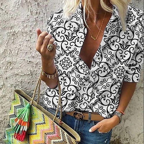Women's Plus Size Blouse Shirt Geometric Sexy Print Shirt Collar Tops Basic Top Black Blue Red
Women's Plus Size Blouse Shirt Geometric Sexy Print Shirt Collar Tops Basic Top Black Blue Red