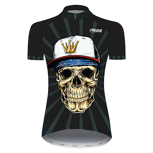 21Grams Women's Short Sleeve Cycling Jersey Spandex Polyester Black / White Skull Crown Bike Jersey Top Mountain Bike MTB Road Bike Cycling UV Resistant Breathable Quick Dry Sports Clothing Apparel
21Grams Women's Short Sleeve Cycling Jersey Spandex Polyester Black / White Skull Crown Bike Jersey Top Mountain Bike MTB Road Bike Cycling UV Resistant Breathable Quick Dry Sports Clothing Apparel
