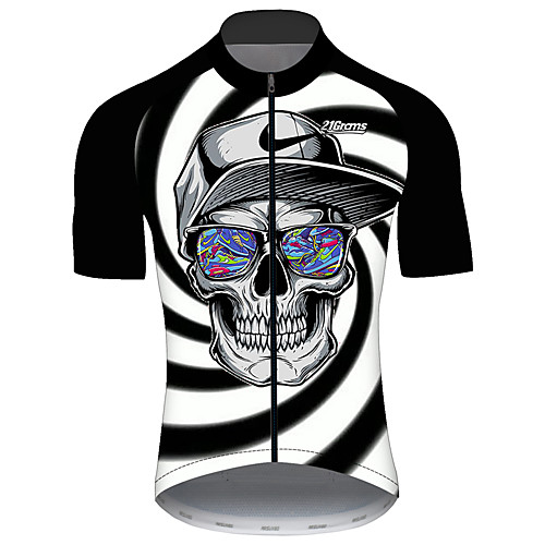 21Grams Men's Short Sleeve Cycling Jersey BlackWhite Stripes Novelty Skull Bike Jersey Top Mountain Bike MTB Road Bike Cycling UV Resistant Quick Dry Breathable Sports Clothing Apparel / Stretchy
21Grams Men's Short Sleeve Cycling Jersey BlackWhite Stripes Novelty Skull Bike Jersey Top Mountain Bike MTB Road Bike Cycling UV Resistant Quick Dry Breathable Sports Clothing Apparel / Stretchy