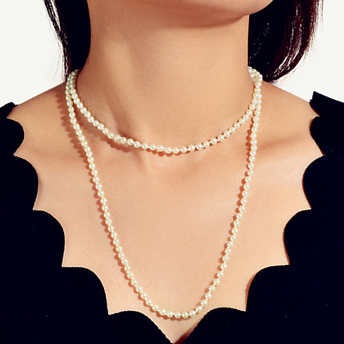 Women's Pearl Necklace Faith Basic Romantic Sweet Fashion Pearl White 102.5 cm Necklace Jewelry 1pc For Wedding Party Evening Engagement Prom Beach
Women's Pearl Necklace Faith Basic Romantic Sweet Fashion Pearl White 102.5 cm Necklace Jewelry 1pc For Wedding Party Evening Engagement Prom Beach