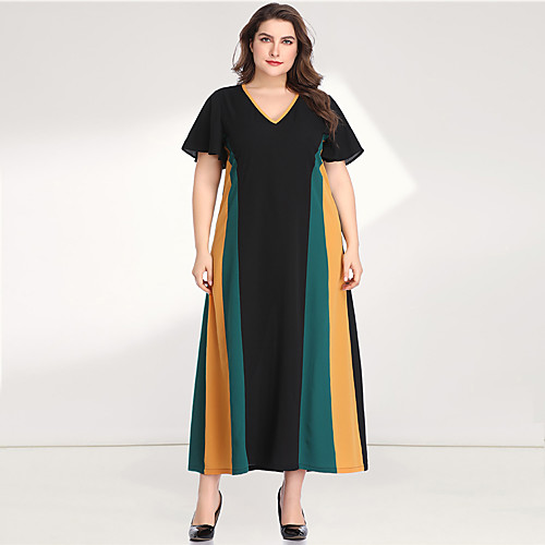 Women's Plus Size Maxi A Line Dress - Long Sleeve Color Block Solid Color Patchwork V Neck Casual Elegant Daily Going out Flare Cuff Sleeve Green XL XXL XXXL XXXXL XXXXXL
Women's Plus Size Maxi A Line Dress - Long Sleeve Color Block Solid Color Patchwork V Neck Casual Elegant Daily Going out Flare Cuff Sleeve Green XL XXL XXXL XXXXL XXXXXL
