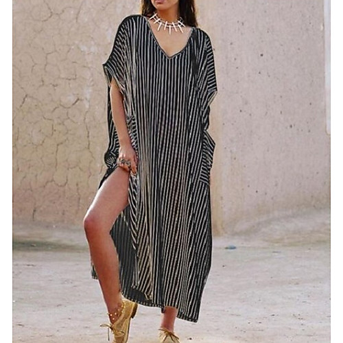 Women's Shift Dress Maxi long Dress White Black Blue Short Sleeve Striped V Neck Elegant S M L XL XXL 3XL 4XL 5XL
Women's Shift Dress Maxi long Dress White Black Blue Short Sleeve Striped V Neck Elegant S M L XL XXL 3XL 4XL 5XL