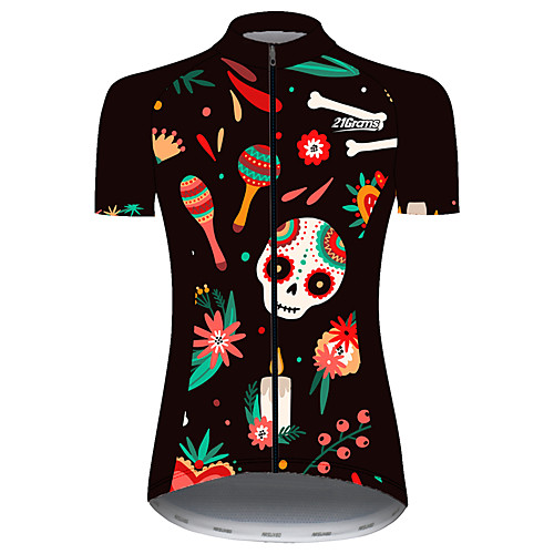 21Grams Women's Short Sleeve Cycling Jersey Spandex Black / Red Novelty Skull Floral Botanical Bike Jersey Top Mountain Bike MTB Road Bike Cycling UV Resistant Quick Dry Breathable Sports Clothing
21Grams Women's Short Sleeve Cycling Jersey Spandex Black / Red Novelty Skull Floral Botanical Bike Jersey Top Mountain Bike MTB Road Bike Cycling UV Resistant Quick Dry Breathable Sports Clothing