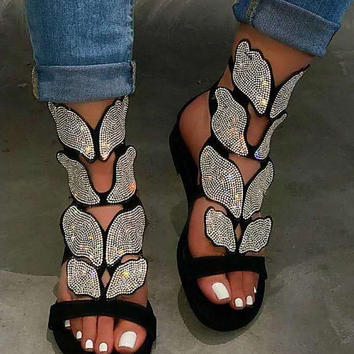 Women's Sandals Flat Sandal Summer Flat Heel Open Toe Roman Shoes Daily PU Black
Women's Sandals Flat Sandal Summer Flat Heel Open Toe Roman Shoes Daily PU Black