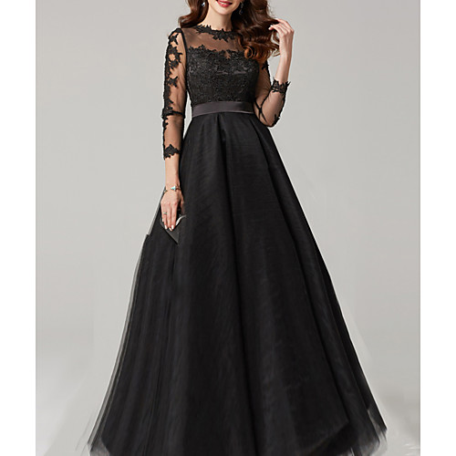 Ball Gown Elegant Quinceanera Prom Dress Illusion Neck 3/4 Length Sleeve Floor Length Lace Tulle with Lace Insert 2021
Ball Gown Elegant Quinceanera Prom Dress Illusion Neck 3/4 Length Sleeve Floor Length Lace Tulle with Lace Insert 2021