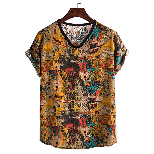 Men's Geometric Graphic T-shirt - Linen Tropical Club V Neck Yellow / Short Sleeve
Men's Geometric Graphic T-shirt - Linen Tropical Club V Neck Yellow / Short Sleeve