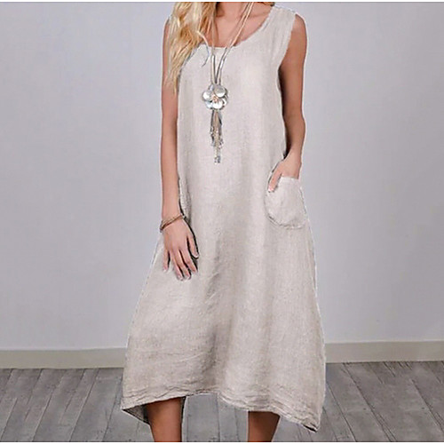 Women's Maxi Sheath Dress - Sleeveless Solid Color Elegant Comfort Holiday Home Yellow Orange Navy Blue Beige S M L XL XXL
Women's Maxi Sheath Dress - Sleeveless Solid Color Elegant Comfort Holiday Home Yellow Orange Navy Blue Beige S M L XL XXL