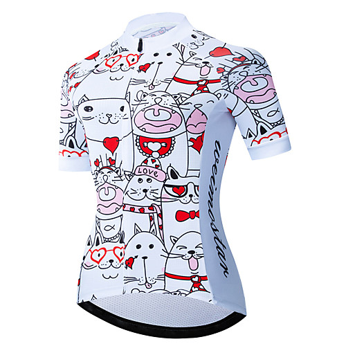 21Grams Women's Short Sleeve Cycling Jersey Spandex Polyester Red / White Cat Dog Animal Bike Jersey Top Mountain Bike MTB Road Bike Cycling UV Resistant Breathable Quick Dry Sports Clothing Apparel
21Grams Women's Short Sleeve Cycling Jersey Spandex Polyester Red / White Cat Dog Animal Bike Jersey Top Mountain Bike MTB Road Bike Cycling UV Resistant Breathable Quick Dry Sports Clothing Apparel