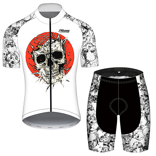 21Grams Men's Short Sleeve Cycling Jersey with Shorts BlackWhite Novelty Skull Bike UV Resistant Quick Dry Breathable Sports Novelty Mountain Bike MTB Road Bike Cycling Clothing Apparel / Stretchy
21Grams Men's Short Sleeve Cycling Jersey with Shorts BlackWhite Novelty Skull Bike UV Resistant Quick Dry Breathable Sports Novelty Mountain Bike MTB Road Bike Cycling Clothing Apparel / Stretchy