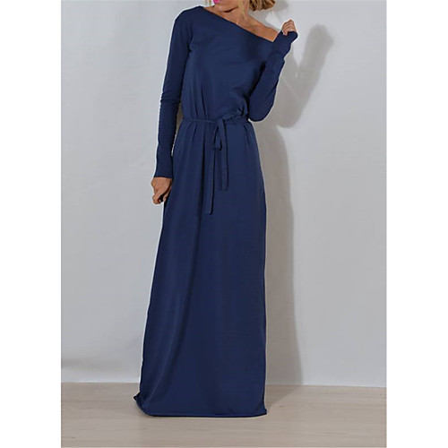 Women's Maxi Shift Dress - Long Sleeve Solid Color Off Shoulder Blue Army Green Gray S M L XL
Women's Maxi Shift Dress - Long Sleeve Solid Color Off Shoulder Blue Army Green Gray S M L XL