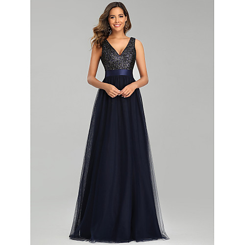 A-Line Sparkle Party Wear Prom Dress V Neck Sleeveless Floor Length Tulle with Sequin 2021
A-Line Sparkle Party Wear Prom Dress V Neck Sleeveless Floor Length Tulle with Sequin 2021