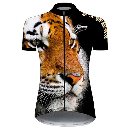 21Grams Women's Short Sleeve Cycling Jersey Black / Yellow Animal Tiger Bike Jersey Top Mountain Bike MTB Road Bike Cycling UV Resistant Breathable Quick Dry Sports Clothing Apparel / Stretchy
21Grams Women's Short Sleeve Cycling Jersey Black / Yellow Animal Tiger Bike Jersey Top Mountain Bike MTB Road Bike Cycling UV Resistant Breathable Quick Dry Sports Clothing Apparel / Stretchy