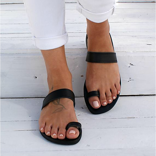 Women's Slippers & Flip-Flops Flat Heel Open Toe PU Spring & Summer White / Black
Women's Slippers & Flip-Flops Flat Heel Open Toe PU Spring & Summer White / Black