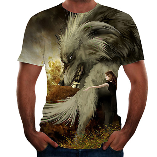 Men's Plus Size 3D Graphic T-shirt Basic Going out Weekend Round Neck Brown / Short Sleeve / Animal
Men's Plus Size 3D Graphic T-shirt Basic Going out Weekend Round Neck Brown / Short Sleeve / Animal