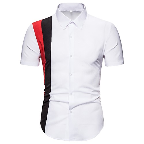 Men's Daily Shirt Color Block Patchwork Short Sleeve Tops Tropical White
Men's Daily Shirt Color Block Patchwork Short Sleeve Tops Tropical White