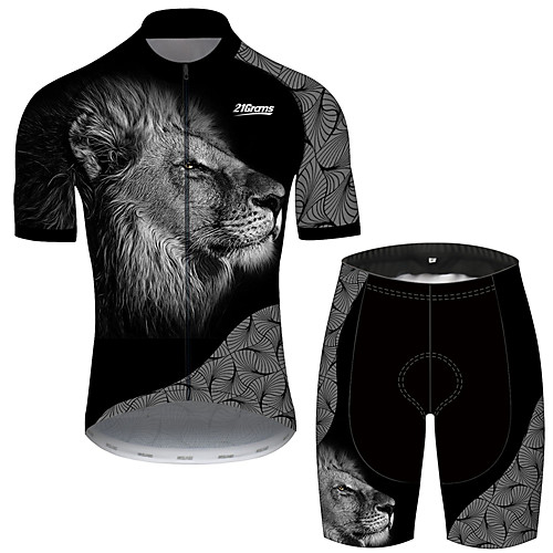 21Grams Men's Short Sleeve Cycling Jersey with Shorts Spandex BlackWhite Lion Animal Bike UV Resistant Quick Dry Breathable Sports Geometic Mountain Bike MTB Road Bike Cycling Clothing Apparel
21Grams Men's Short Sleeve Cycling Jersey with Shorts Spandex BlackWhite Lion Animal Bike UV Resistant Quick Dry Breathable Sports Geometic Mountain Bike MTB Road Bike Cycling Clothing Apparel