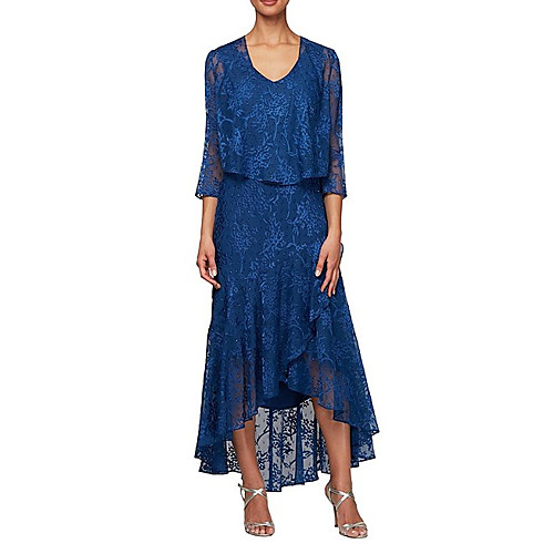 A-Line Mother of the Bride Dress Sexy V Neck Asymmetrical Lace 3/4 Length Sleeve with Pleats 2021
A-Line Mother of the Bride Dress Sexy V Neck Asymmetrical Lace 3/4 Length Sleeve with Pleats 2021