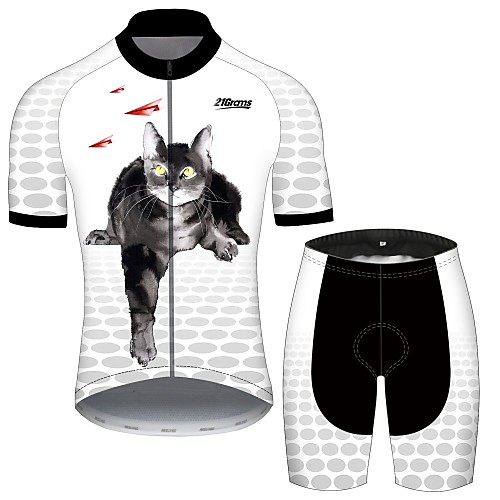 21Grams Men's Short Sleeve Cycling Jersey with Shorts Spandex BlackWhite Polka Dot Cat Animal Bike UV Resistant Quick Dry Breathable Sports Polka Dot Mountain Bike MTB Road Bike Cycling Clothing
21Grams Men's Short Sleeve Cycling Jersey with Shorts Spandex BlackWhite Polka Dot Cat Animal Bike UV Resistant Quick Dry Breathable Sports Polka Dot Mountain Bike MTB Road Bike Cycling Clothing